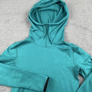 Nike Hoodie Womens Small Teal Pro Dri-FIT Long Sleeve Training Running Pullover
